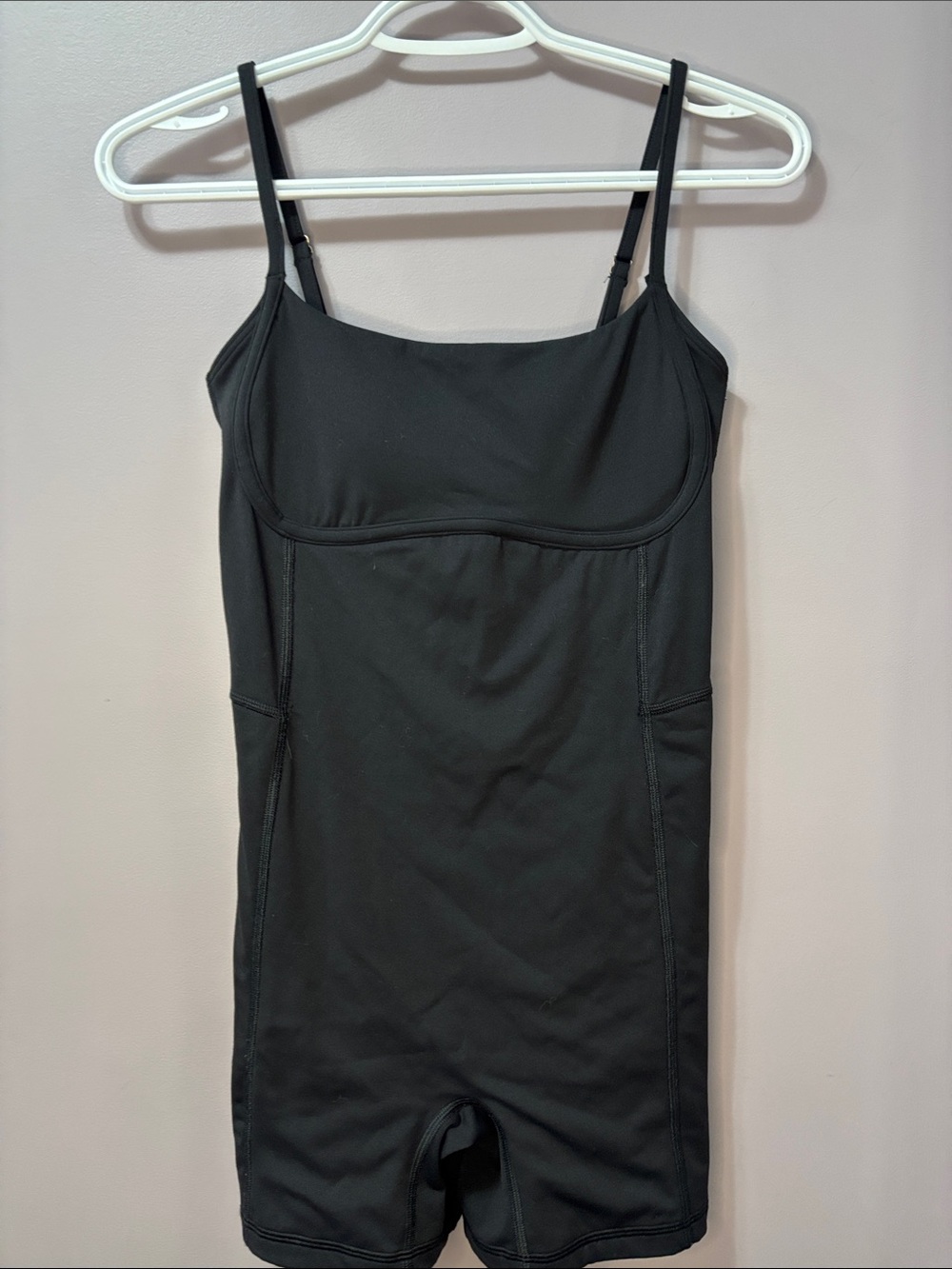 Gilly Hicks Black Active Boost Shortsie One-Piece Romper With Adjustable Straps